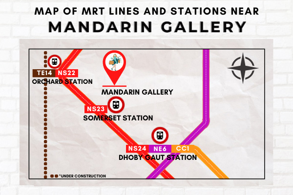 Map of MRT Lines and Stations near Mandarin Gallery