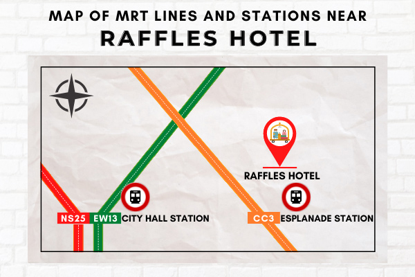 Map of MRT Lines and Stations near Raffles Hotel