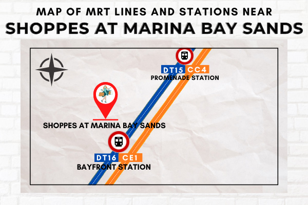 Map of MRT Lines and Stations near Shoppes at Marina Bay Sands