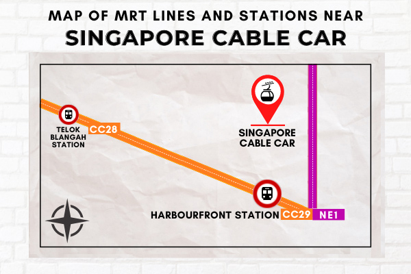Map of MRT Lines and Stations near Singapore Cable Car