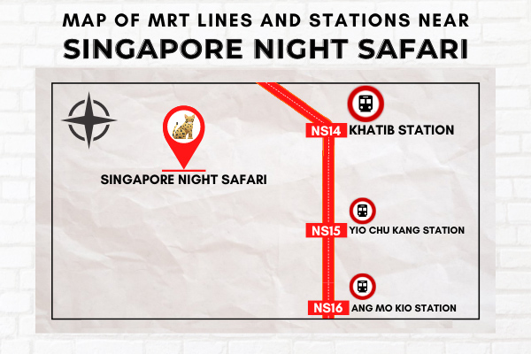 Map of MRT Lines and Stations near Singapore Night Safari