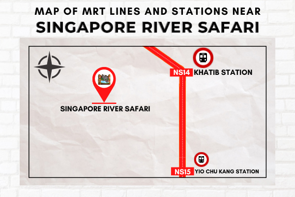 Map of MRT Lines and Stations near Singapore River Safari