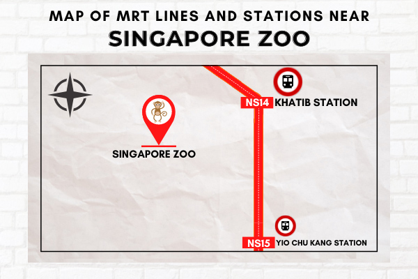 Map of MRT Lines and Stations near Singapore Zoo