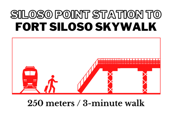 Walking time and distance from Siloso Point Station to Fort Siloso Skywalk