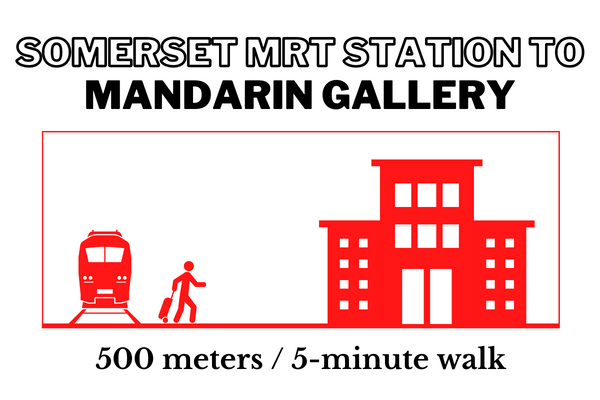 Walking time and distance from Somerset MRT Station to Mandarin Gallery