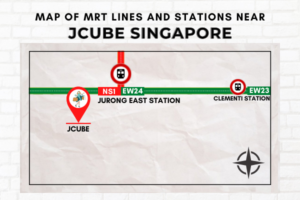 Map of MRT Lines and Stations near JCube