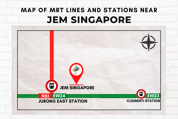 Map of MRT Lines and Stations near Jem Singapore