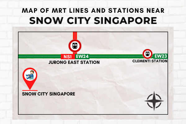 Map of MRT Lines and Stations near Snow City Singapore