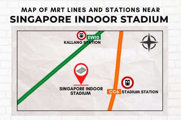 Map of MRT Lines and Stations near Singapore Indoor Stadium 