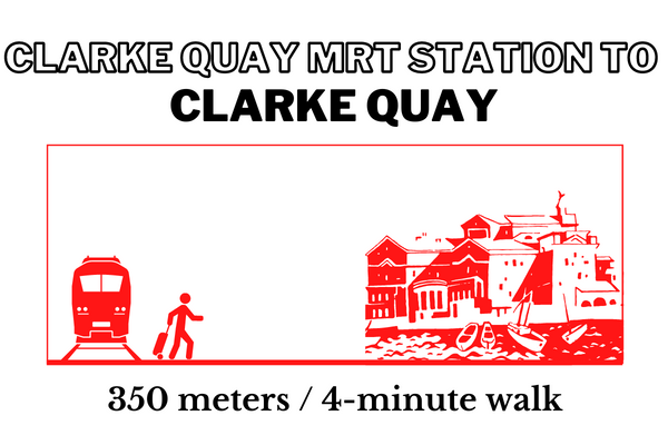 Walking time and distance from Clarke Quay MRT Station to Clarke Quay