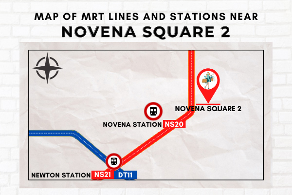 Map of MRT Lines and Stations near Novena Square 2