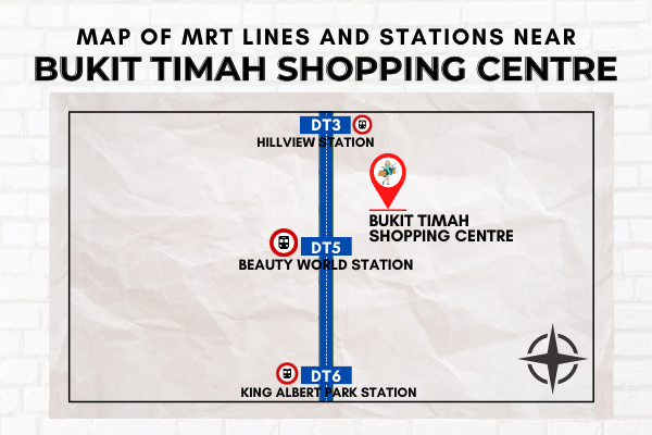 Map of MRT Lines and Stations near Bukit Timah Shopping Centre